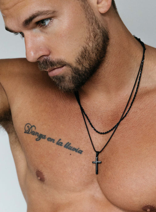 Large Black Cross Necklace Set for Men — WE ARE ALL SMITH